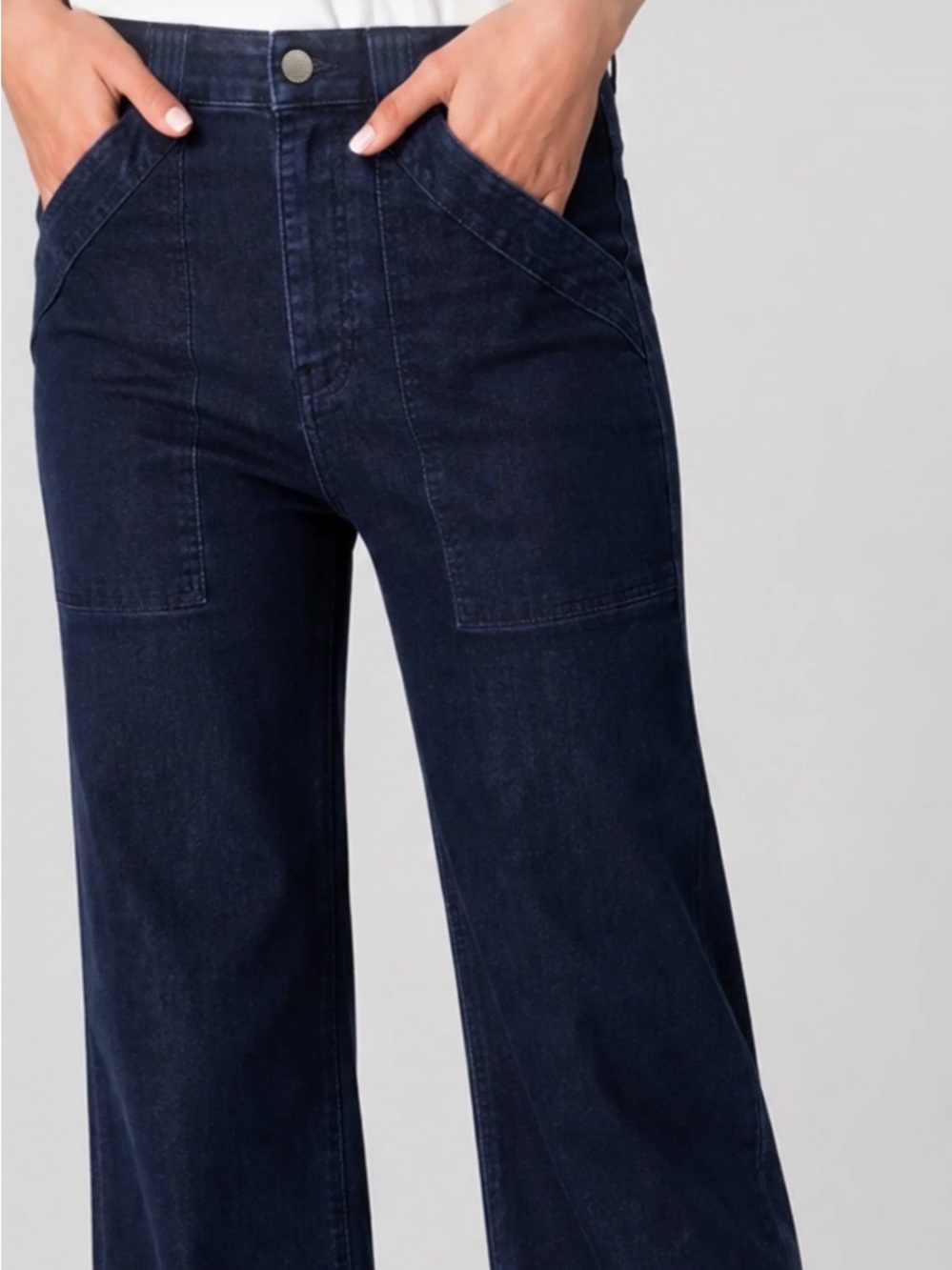 Liverpool Women's Stride Hi-rise Wide Leg W/ Trapunto Stitching Dark Navy